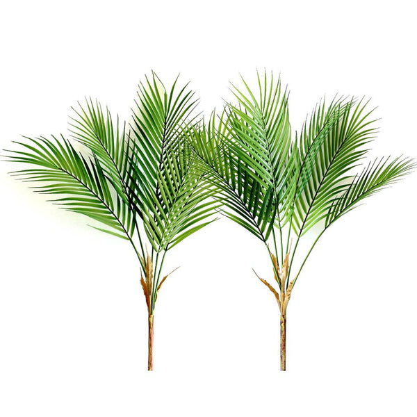 24" Palm tree leaves artificial fake plants shrubs for room decor, 2 Pack